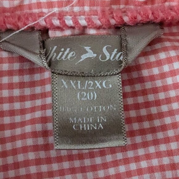 WHITE STAG Pink/White Gingham Check Long Roll-Tab Sleeve Button Shirt; Size XXL - Picture 4 of 5